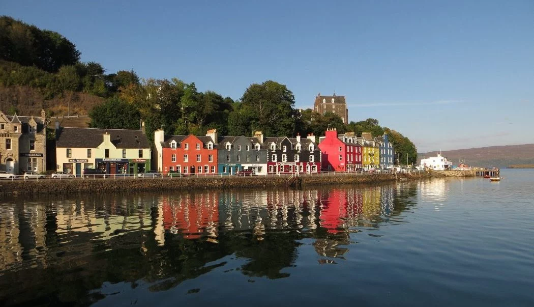 Brightly Painted Houses in the village of Tobermory on the Isle of Mull. Taken during one of our Hebrides Tours from Inverness