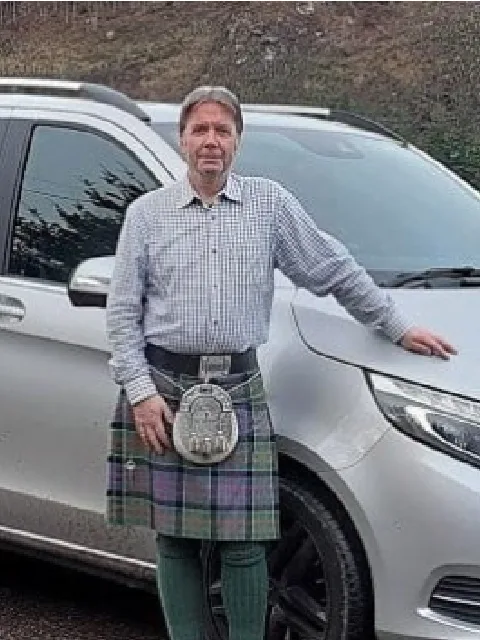 Inverness Tour Guide - Graeme McDonald looking happy with his surroundings and choice of steed!